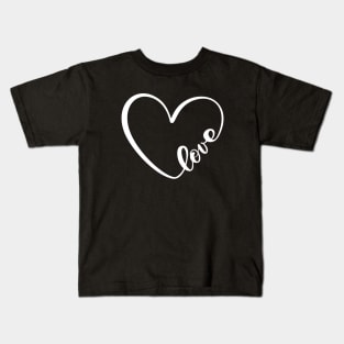 WHITE Heart Shape. Kids T-Shirt